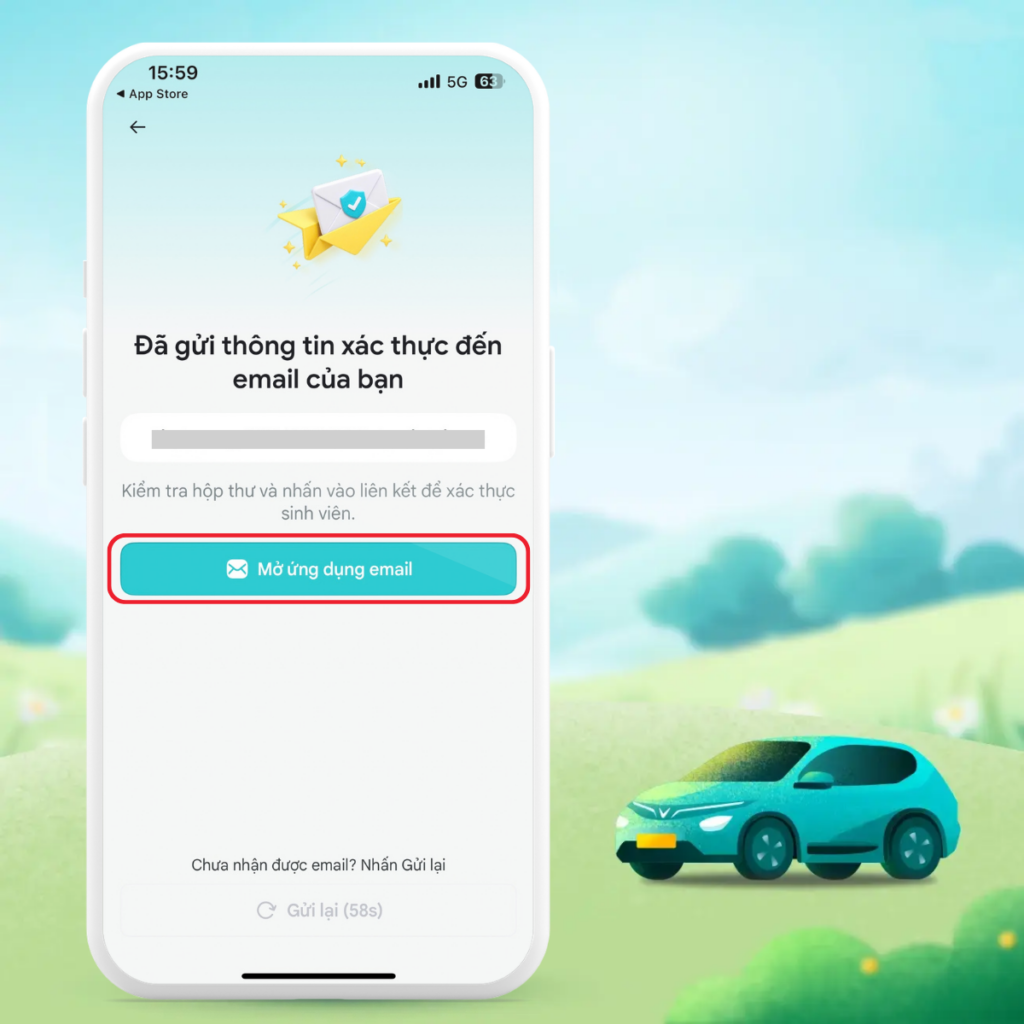 Nếu địa chỉ email hợp lệ, Green SM sẽ gửi đường email xác nhận 